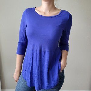 Cobalt Blue Mixed Media Tunic Top